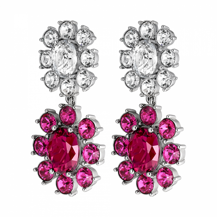 LINA Sølv PINK/CRYSTAL i gruppen Øreringe / Sølvøreringe hos SCANDINAVIAN JEWELRY DESIGN (440059)
