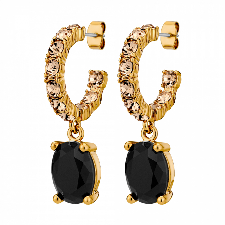BARBARA SG BLACK / GOLDEN Earrings Gold i gruppen Øreringe / Guldøreringe hos SCANDINAVIAN JEWELRY DESIGN (450061)