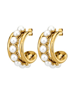 Product Image for DYRBERG/KERN HELEN SG WHITE PEARL Earrings Gold