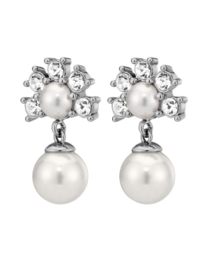 VERONICA SS CRYSTAL /WHITE PEARL Earrings Silver i gruppen Øreringe / Perleøreringe hos SCANDINAVIAN JEWELRY DESIGN (450108)