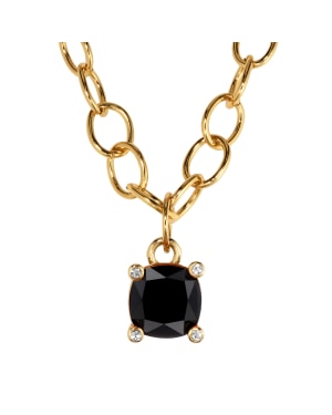 RAMINA SG BLACK Necklace Gold i gruppen Halskæde / Guldhalskæde hos SCANDINAVIAN JEWELRY DESIGN (450121)