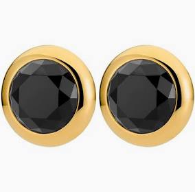 RIVOLI SG BLACK Earrings Gold i gruppen Øreringe / Guldøreringe hos SCANDINAVIAN JEWELRY DESIGN (450128)