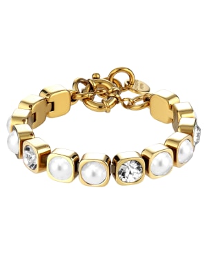 CONIAN SG CRYSTAL / WHITE PEARL Bracelet i gruppen Armbånd / Guldarmbånd hos SCANDINAVIAN JEWELRY DESIGN (450157)