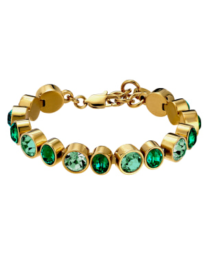 ELAINE SG EMERALD GREEN MIX Bracelet i gruppen Armbånd / Guldarmbånd hos SCANDINAVIAN JEWELRY DESIGN (450160)