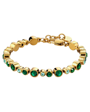TERESIA SG EMERALD GREEN MIX Bracelet i gruppen Armbånd / Guldarmbånd hos SCANDINAVIAN JEWELRY DESIGN (450167)