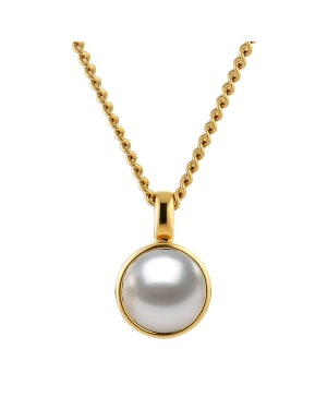 ETTE SG WHITE PEARL Necklace Gold i gruppen Halskæde / Guldhalskæde hos SCANDINAVIAN JEWELRY DESIGN (460090)