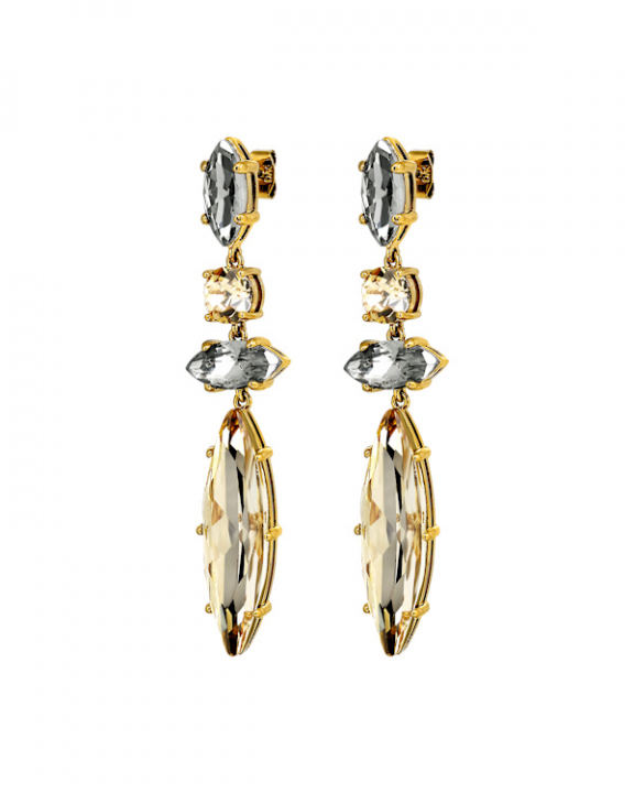 TENERE SG GOLDEN_GREY EARRINGS GOLD i gruppen Øreringe / Guldøreringe hos SCANDINAVIAN JEWELRY DESIGN (470030)