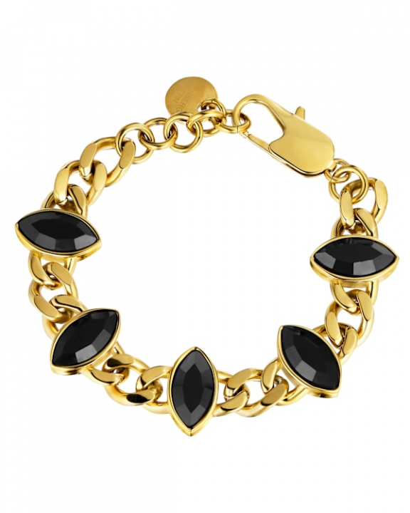 ZELKO SG BLACK BRACELET GOLD i gruppen Armbånd / Guldarmbånd hos SCANDINAVIAN JEWELRY DESIGN (470051)