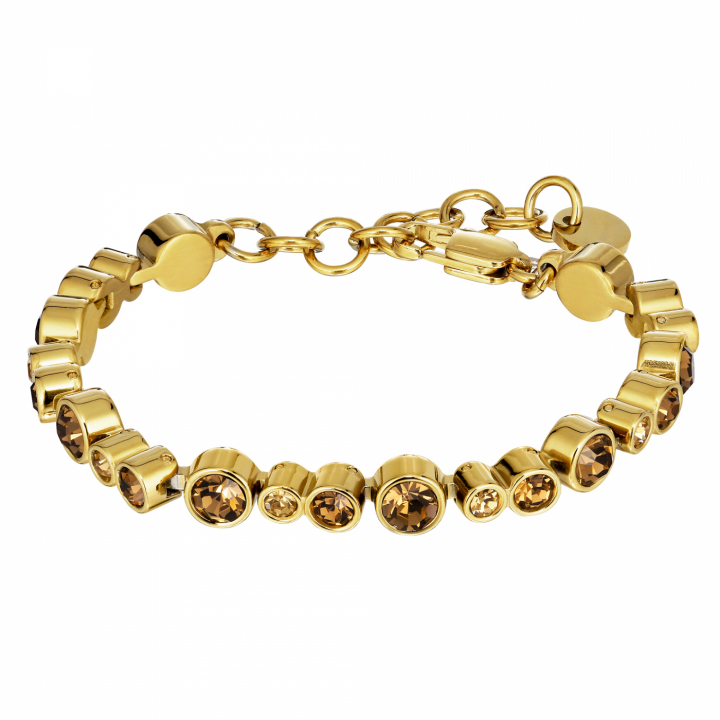 TERESIA SG BROWN MIX Bracelet Gold i gruppen Armbånd / Guldarmbånd hos SCANDINAVIAN JEWELRY DESIGN (470089)