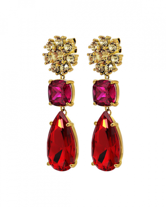 MISIA SG RED / PINK EARRINGS GOLD i gruppen Øreringe / Guldøreringe hos SCANDINAVIAN JEWELRY DESIGN (470093)