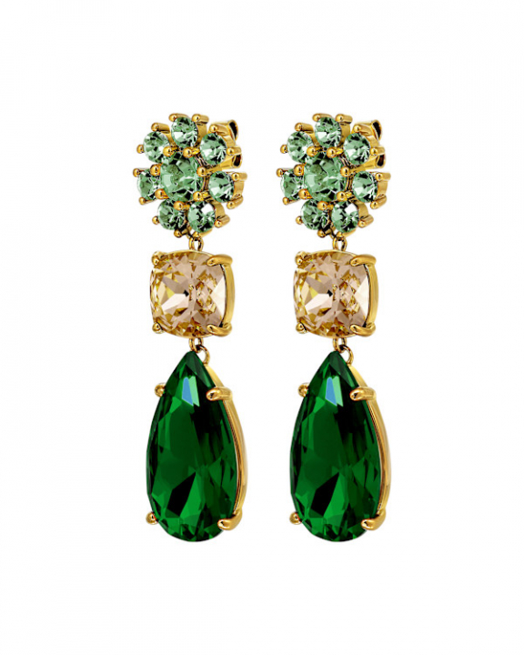 MISIA SG EMERALD GREEN / GOLDEN EARRINGS GOLD i gruppen Øreringe / Guldøreringe hos SCANDINAVIAN JEWELRY DESIGN (470095)