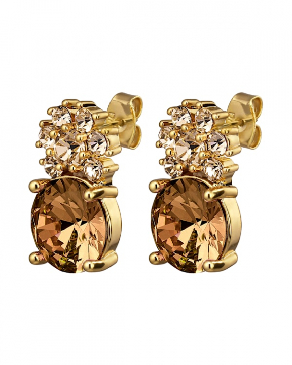 BECKIA SG BROWN / GOLDEN EARRINGS GOLD i gruppen Øreringe / Guldøreringe hos SCANDINAVIAN JEWELRY DESIGN (470097)