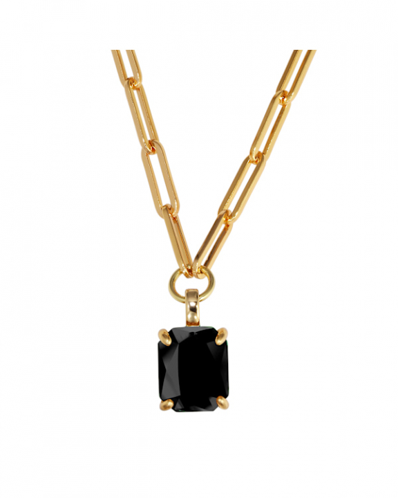 OCTA SG BLACK NECKLACE GOLD i gruppen Halskæde / Guldhalskæde hos SCANDINAVIAN JEWELRY DESIGN (470103)