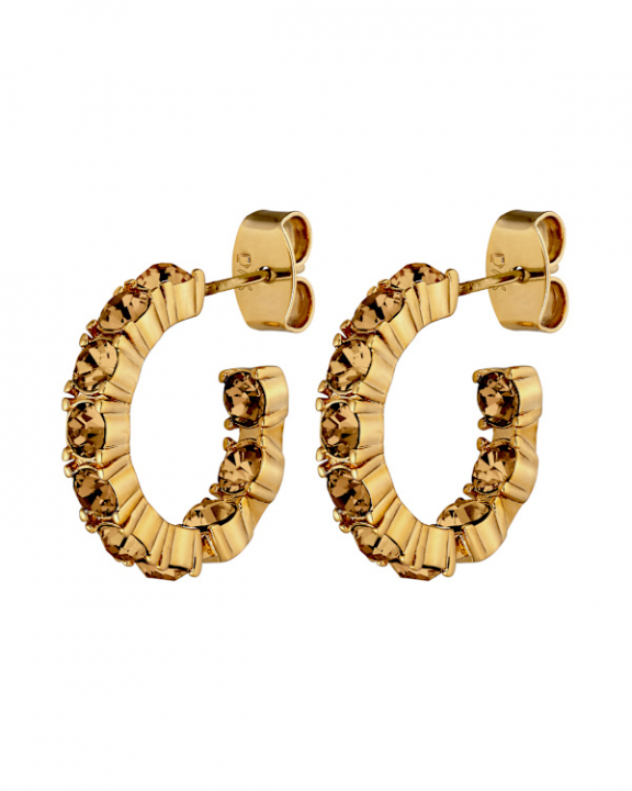 RAQUEL SG BROWN EARRINGS GOLD i gruppen Øreringe / Guldøreringe hos SCANDINAVIAN JEWELRY DESIGN (470111)