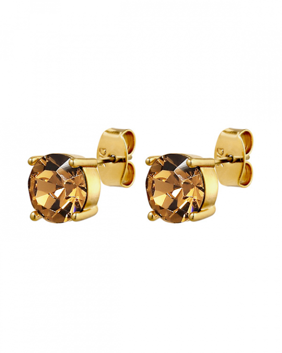 DAZE SG BROWN EARRINGS GOLD i gruppen Øreringe / Guldøreringe hos SCANDINAVIAN JEWELRY DESIGN (470129)