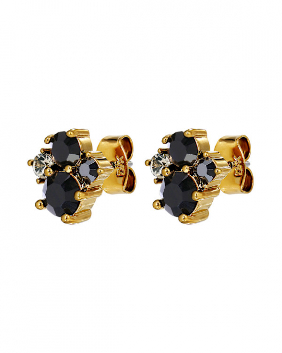 BILLIS SG BLACK MIX EARRINGS GOLD i gruppen Øreringe / Guldøreringe hos SCANDINAVIAN JEWELRY DESIGN (470137)