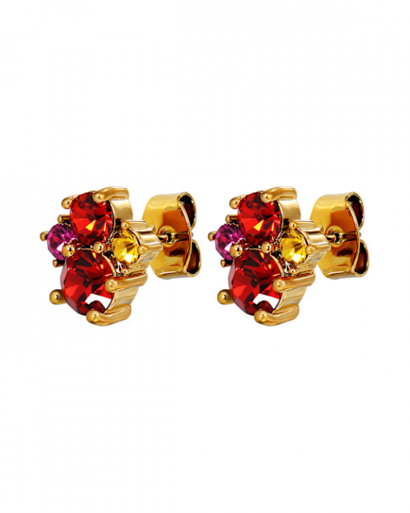 BILLIS SG RED / PINK EARRINGS GOLD i gruppen Øreringe / Guldøreringe hos SCANDINAVIAN JEWELRY DESIGN (470139)