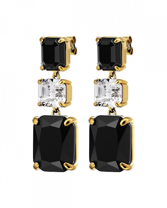 ESMARA SG BLACK / CRYSTAL EARRINGS GOLD i gruppen Øreringe / Guldøreringe hos SCANDINAVIAN JEWELRY DESIGN (470149)
