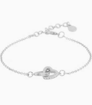 Product Image for SNÖ OF SWEDEN CONNECTED CHAIN Bracelet HEART SILVER CLEAR