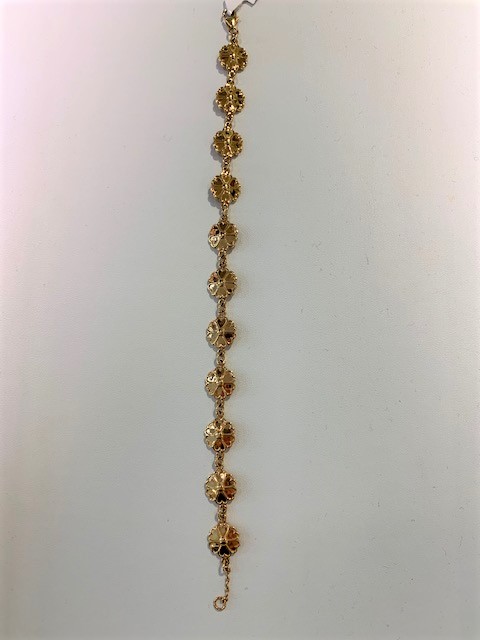Uppland Armbånd 10 blommor guld 18+1 cm i gruppen Armbånd / Guldarmbånd hos SCANDINAVIAN JEWELRY DESIGN (820080180)