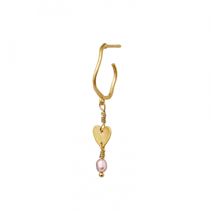 Heart Ørering Guld (Single) i gruppen Øreringe / Perleøreringe hos SCANDINAVIAN JEWELRY DESIGN (9825a)