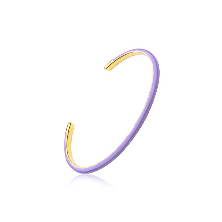 Enamel cuff purple (gold) i gruppen Armbånd / Armringe hos SCANDINAVIAN JEWELRY DESIGN (B2205GEPU-OS)