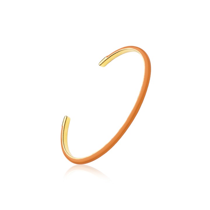 Enamel cuff orange (gold) i gruppen Armbånd / Armringe hos SCANDINAVIAN JEWELRY DESIGN (B2205GPEO-OS)