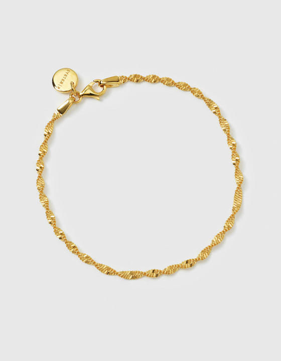 Herringbone Twisted Bracelet Gold L i gruppen Armbånd / Guldarmbånd hos SCANDINAVIAN JEWELRY DESIGN (BG1271L)
