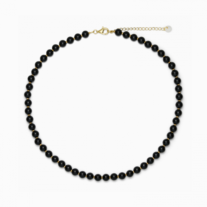 Hailey Black Onyx Necklace i gruppen Halskæde / Guldhalskæde hos SCANDINAVIAN JEWELRY DESIGN (BO-KH)