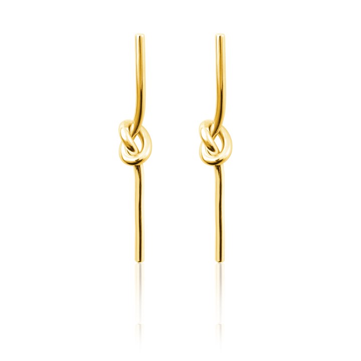 Knot Stick Ørering (guld) i gruppen Øreringe / Guldøreringe hos SCANDINAVIAN JEWELRY DESIGN (E1721GPS0-OS)