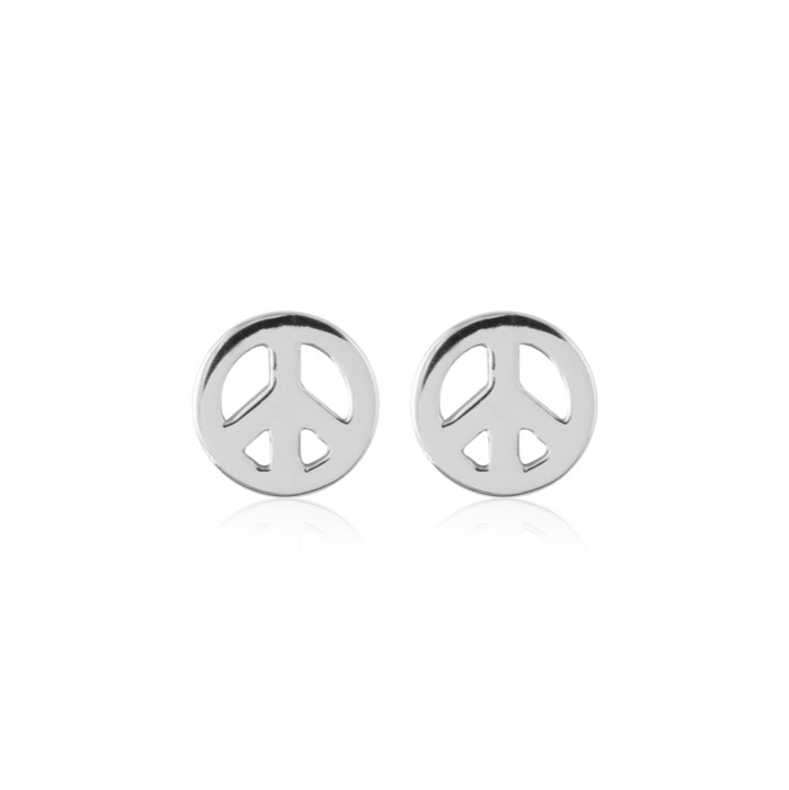 Peace Symbol Studs Ørering (Sølv) i gruppen Øreringe / Sølvøreringe hos SCANDINAVIAN JEWELRY DESIGN (E2083RHS0-OS)