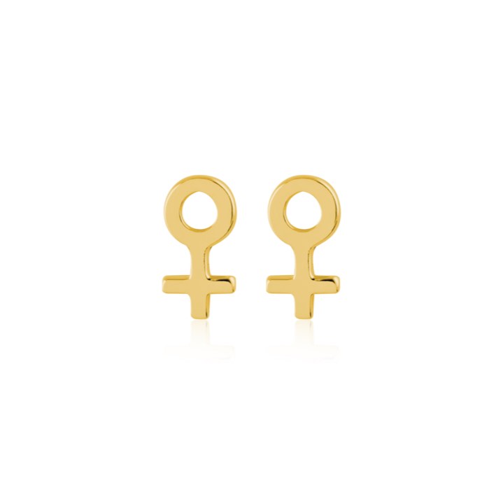 Woman Symbol Studs Ørering (guld) i gruppen Øreringe / Guldøreringe hos SCANDINAVIAN JEWELRY DESIGN (E2084GPS0-OS)