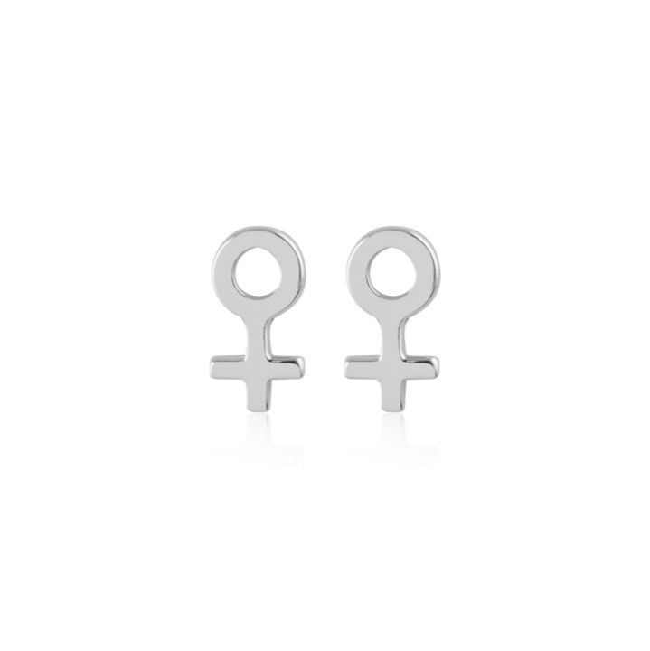 Woman Symbol Studs Ørering (Sølv) i gruppen Øreringe / Sølvøreringe hos SCANDINAVIAN JEWELRY DESIGN (E2084RHS0-OS)