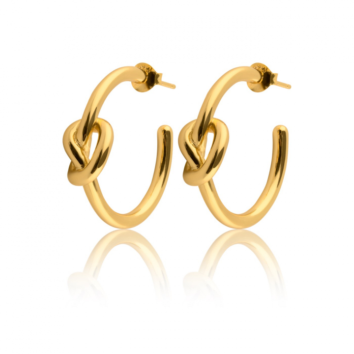 Knot Mini Hoops Ørering (guld) i gruppen Øreringe / Guldøreringe hos SCANDINAVIAN JEWELRY DESIGN (E2104GPS0-OS)