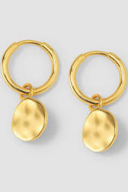 Minimalistica Hammered Earrings Gold i gruppen Øreringe / Guldøreringe hos SCANDINAVIAN JEWELRY DESIGN (EG1219)