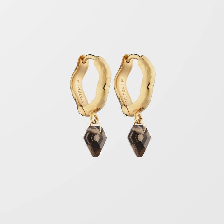 Diamona Smokey Ørering Gold i gruppen Øreringe hos SCANDINAVIAN JEWELRY DESIGN (EG1249SQ)