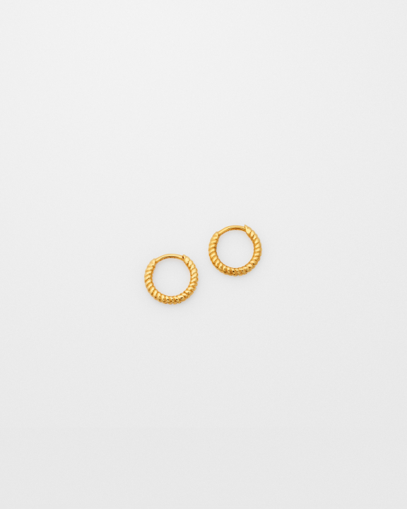 Beloved Twisted Small Hoops Gold i gruppen Øreringe / Guldøreringe hos SCANDINAVIAN JEWELRY DESIGN (EG1258)