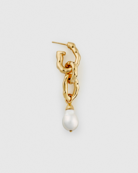 Mary Long Single Earring Gold i gruppen Øreringe / Perleøreringe hos SCANDINAVIAN JEWELRY DESIGN (EG1273)