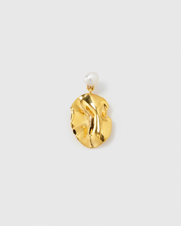 Moulded Short Single Earring Gold (one) i gruppen Øreringe / Perleøreringe hos SCANDINAVIAN JEWELRY DESIGN (EG1277)