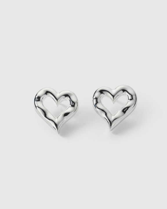 Puff Heart Earrings Silver i gruppen Øreringe / Sølvøreringe hos SCANDINAVIAN JEWELRY DESIGN (ES1299)