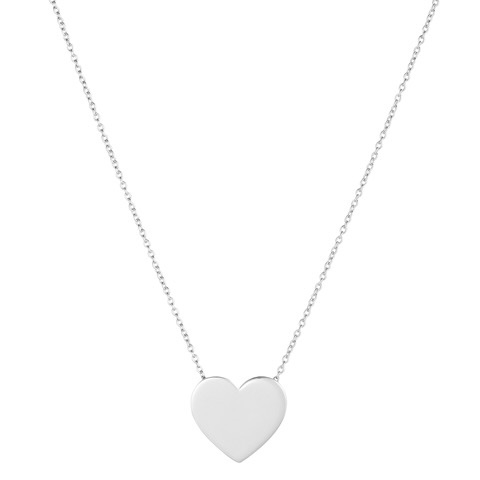 Heart Large Halskæde (Sølv) 42 cm i gruppen Halskæde / Sølvhalskæde hos SCANDINAVIAN JEWELRY DESIGN (N2103RHS0-OS)