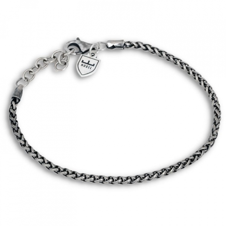 SilverBracelet Oxiderat flätat 19,5+3cm i gruppen Armbånd / Sølvarmbånd hos SCANDINAVIAN JEWELRY DESIGN (NB19034)