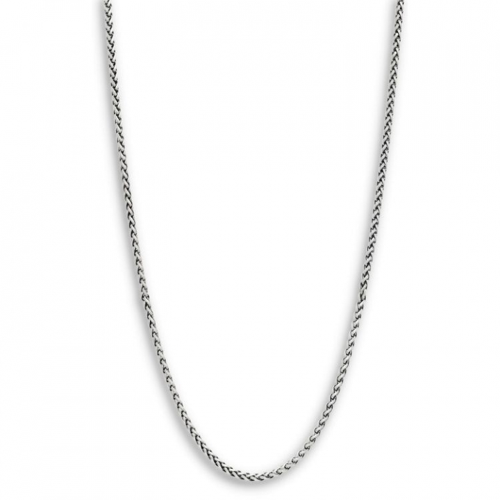 SilverNecklace Oxiderat flätat 50+5cm i gruppen Halskæde / Sølvhalskæde hos SCANDINAVIAN JEWELRY DESIGN (NN29015)
