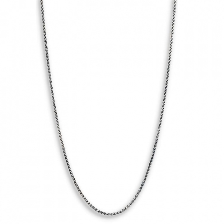 SilverNecklace Oxiderat flätat 50+5cm i gruppen Halskæde / Sølvhalskæde hos SCANDINAVIAN JEWELRY DESIGN (NN29016)