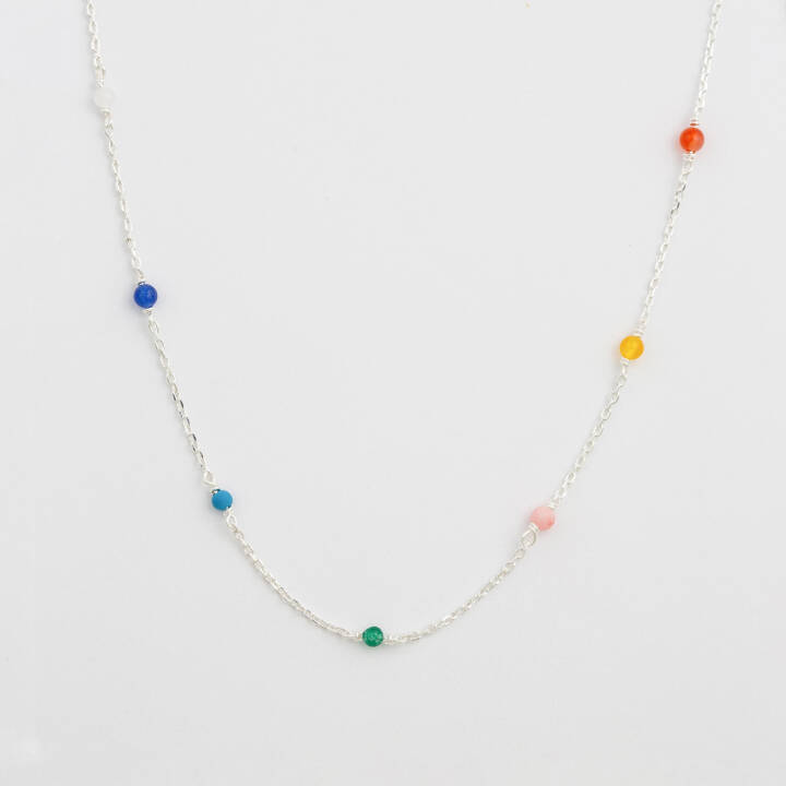 Santa Monica Multicolour Halskæde Sølv i gruppen Halskæde / Sølvhalskæde hos SCANDINAVIAN JEWELRY DESIGN (NS1351)