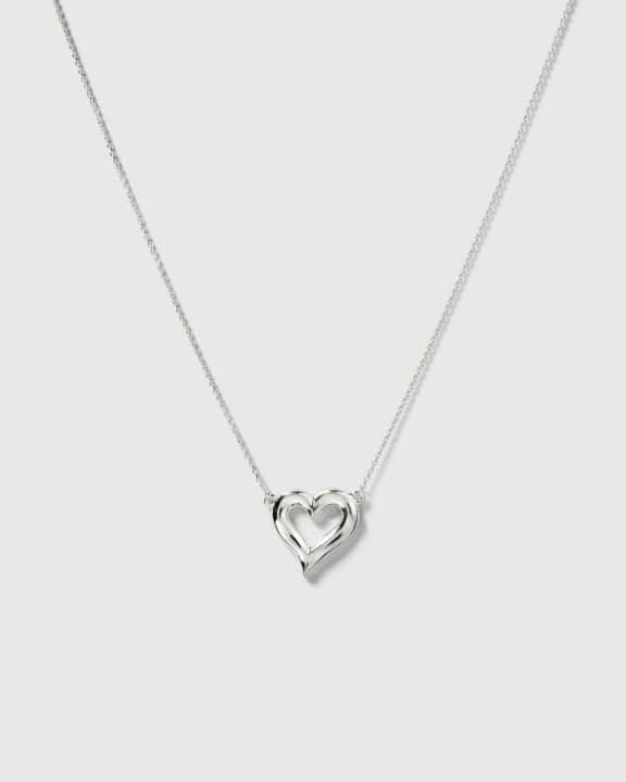 Puff Heart Necklace Silver i gruppen Halskæde / Sølvhalskæde hos SCANDINAVIAN JEWELRY DESIGN (NS1408)