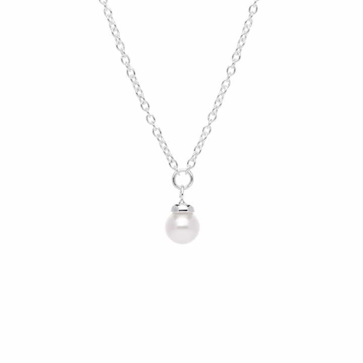 Petite Pearl single necklace silver i gruppen Halskæde / Sølvhalskæde hos SCANDINAVIAN JEWELRY DESIGN (PPL-N12S451-S)