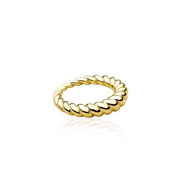Twisted Ring (guld) i gruppen Ringe / Guldringe hos SCANDINAVIAN JEWELRY DESIGN (R2107GPS0)