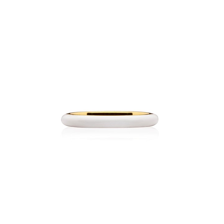 Enamel thin ring white (gold) i gruppen Ringe / Guldringe hos SCANDINAVIAN JEWELRY DESIGN (R2140GPEW)