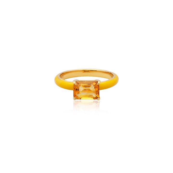 Iris enamel ring yellow (gold) i gruppen Ringe / Guldringe hos SCANDINAVIAN JEWELRY DESIGN (R2141GEYT)